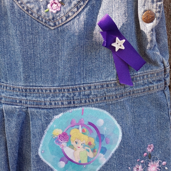 Handmade Tinkerbell embellished denim dress - Picture 2 of 3